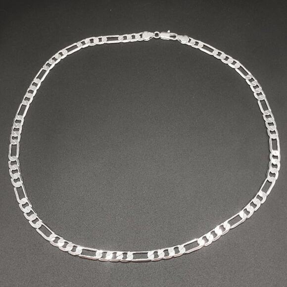 925 Sterling Silver Necklace8mm Figaro Chain Mens Jewelry Anniversary Birthday